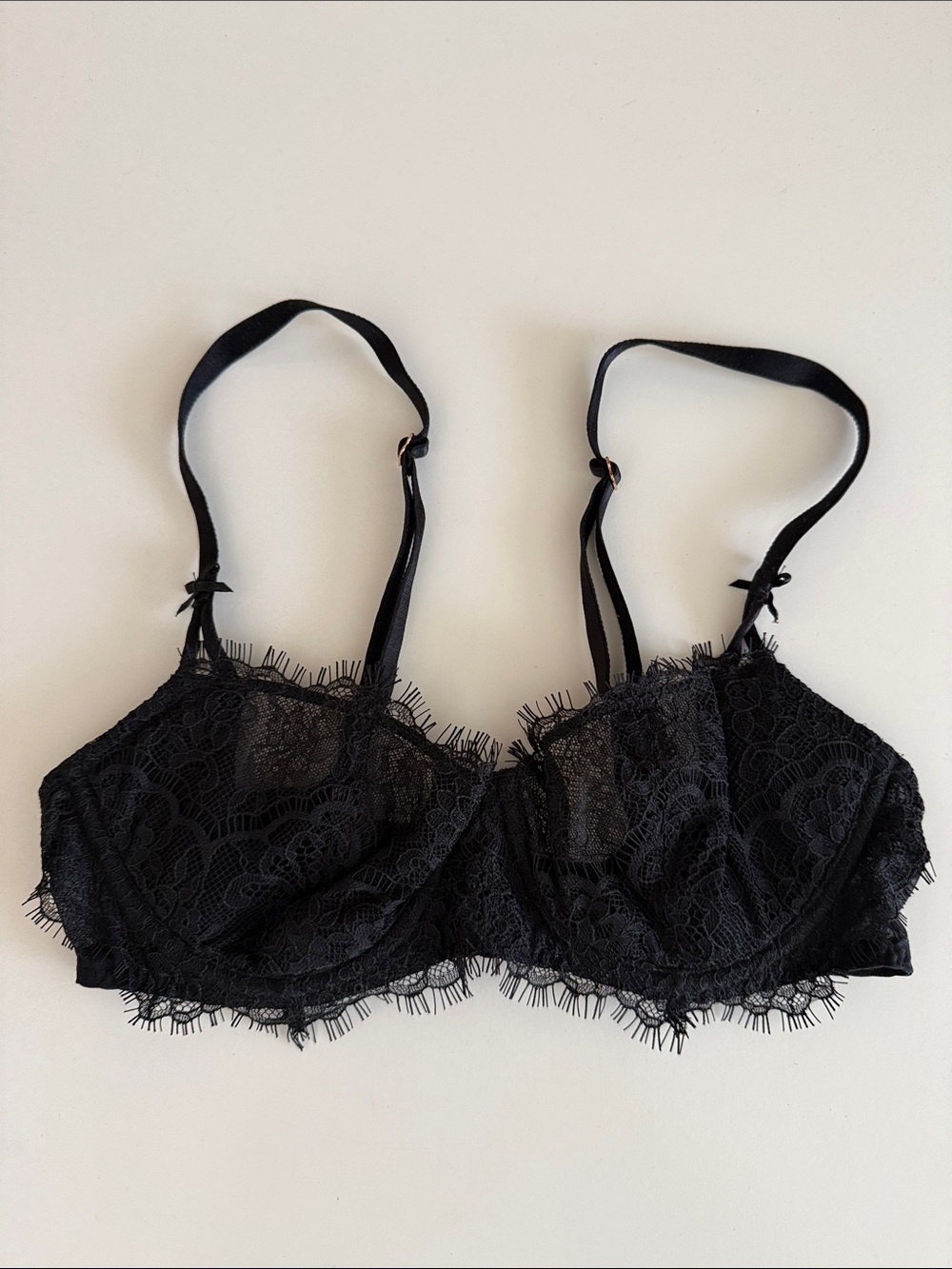 Victoria’s Secret Black Wicked Unlined Lace Bra 32B